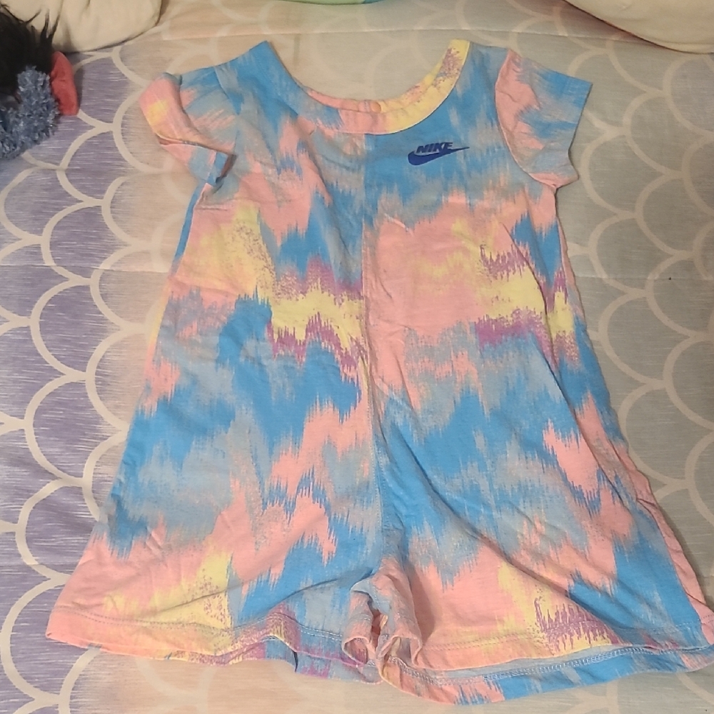 Nike Toddler Romper Vibrant Tie-Dye Design, SZ 4T
